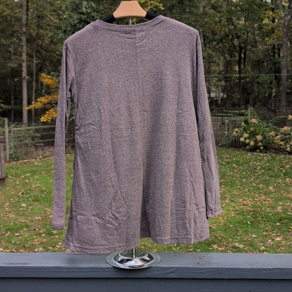 Sanifer Women Lace Long Sleeve Tunic Top Blouse In Coffee Brown NWT - Picture 3 of 7